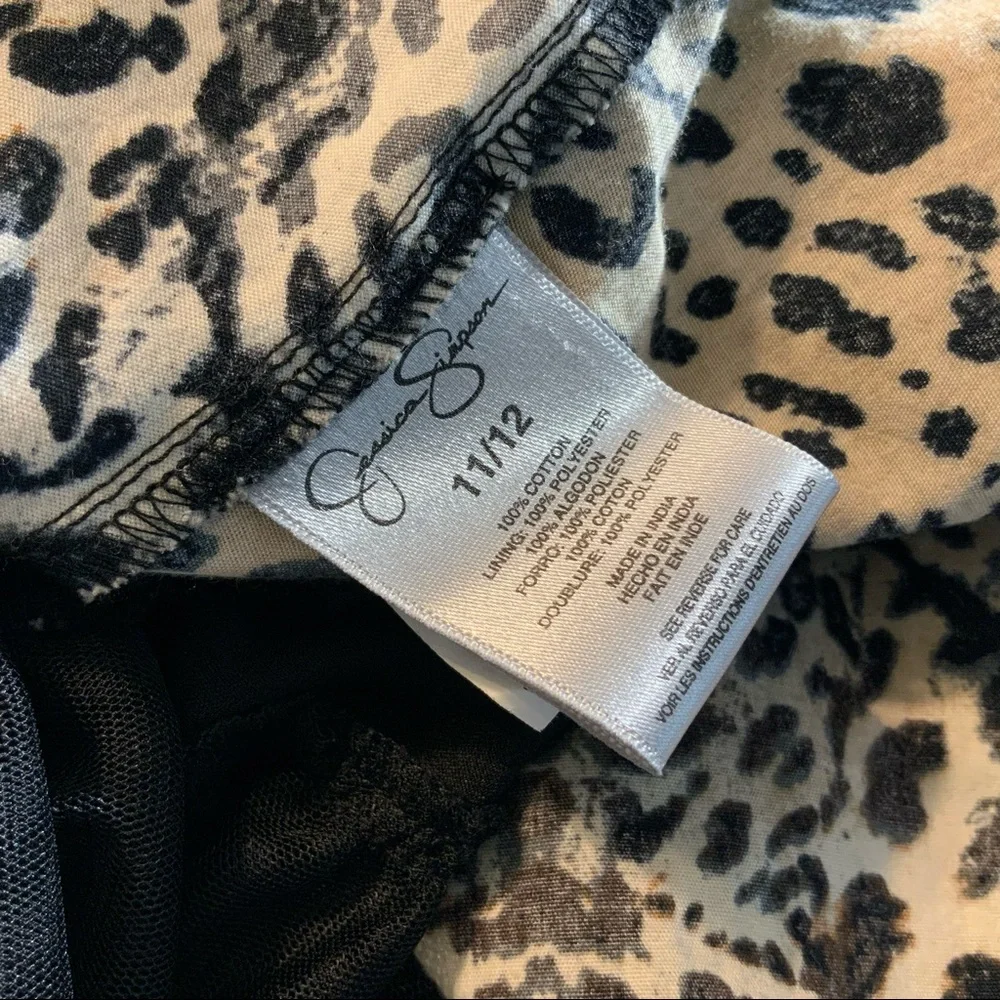 Leopard Print Fit Flare Summer Dress 11/12 Cutout back Jessica Simpson - Picture 11 of 13